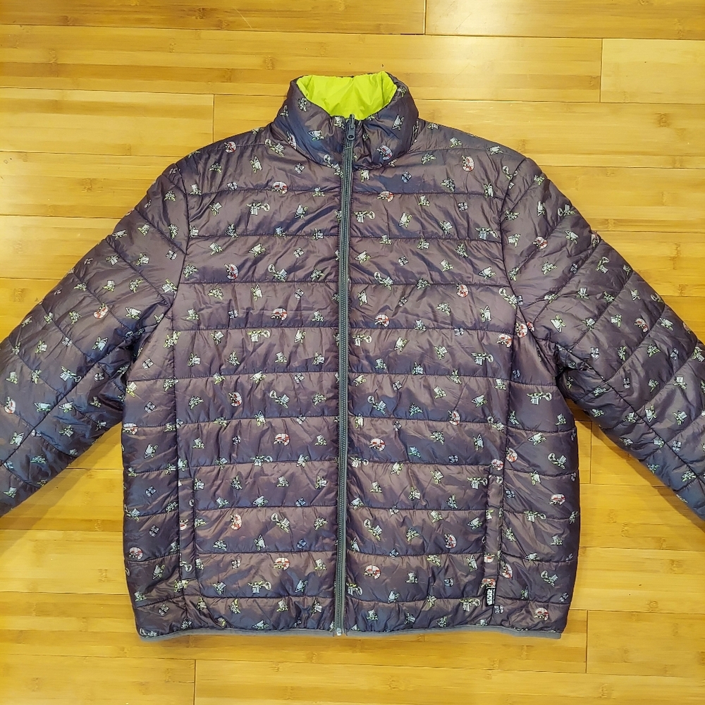 Disney Star Wars Grogu And The Mandalorian Reversible Puffer Jacket Two-Sided